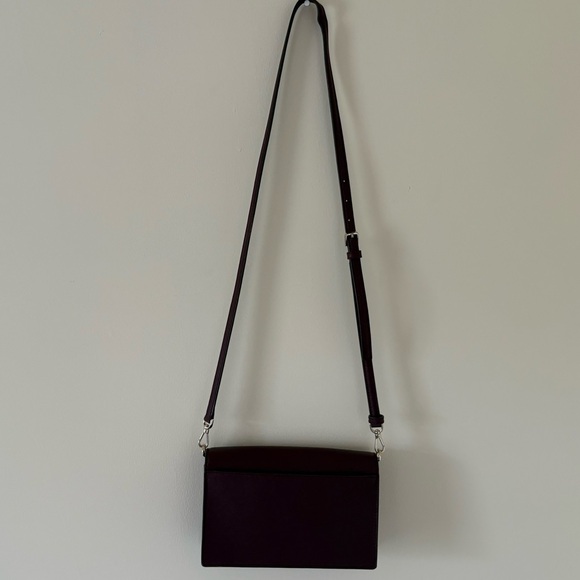 Kate Spade Leather Crosbody Purse Deep Burgundy Maroon - Picture 4 of 9